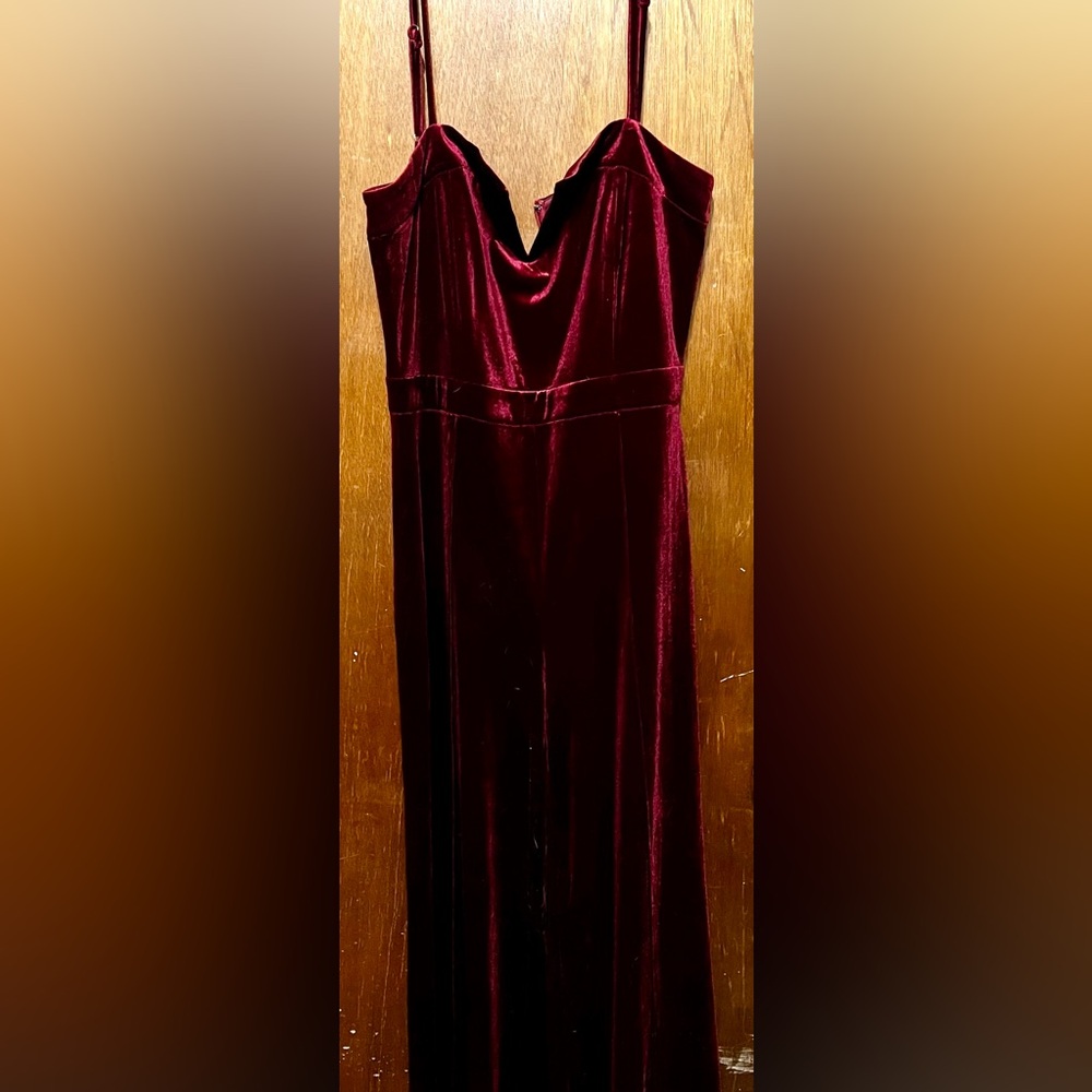 Elegant Burgundy Velvet Jumpsuit